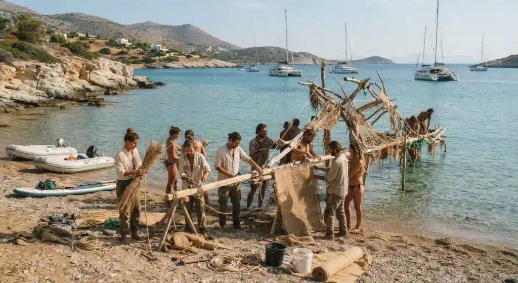Pyraegea 2026 Art Sinking Preparations in the Greek Islands