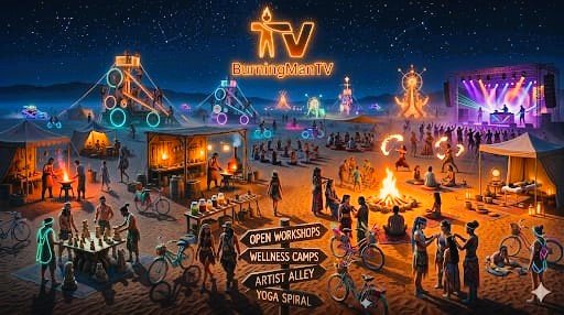 burning man 2026 central camp night time activities