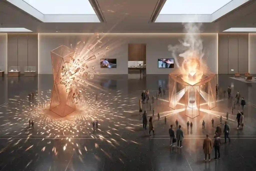 Caption: Symbolic illustration of the separate Man and Temple ceremonies—not the actual 2026 structures. Published dates are October 24 and 25; check the official calendar for times.
