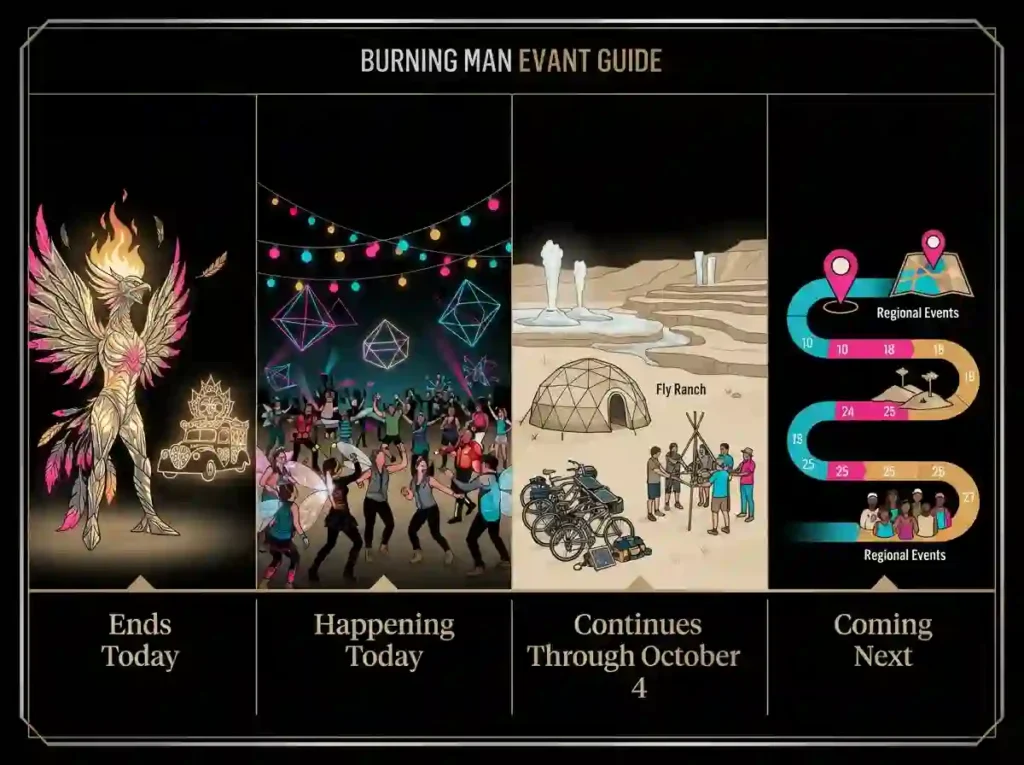 October 3 brings together a Phoenix art experience, Calgary Decompression and Fly Ranch art-build gathering and coming next timeline