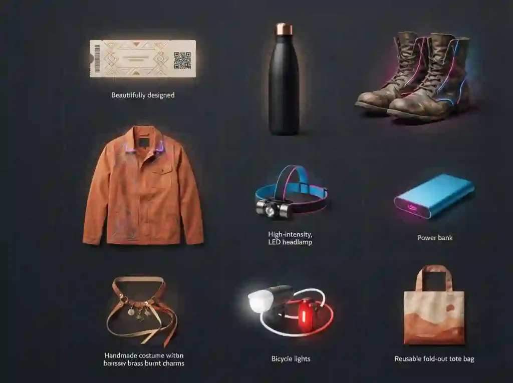 First-timer checklist for tickets, water, clothing, consent and travel at a Burning Man Regional Event.