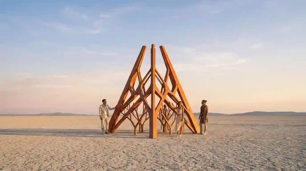 2027 burning man temple's imaginary outer design framework 